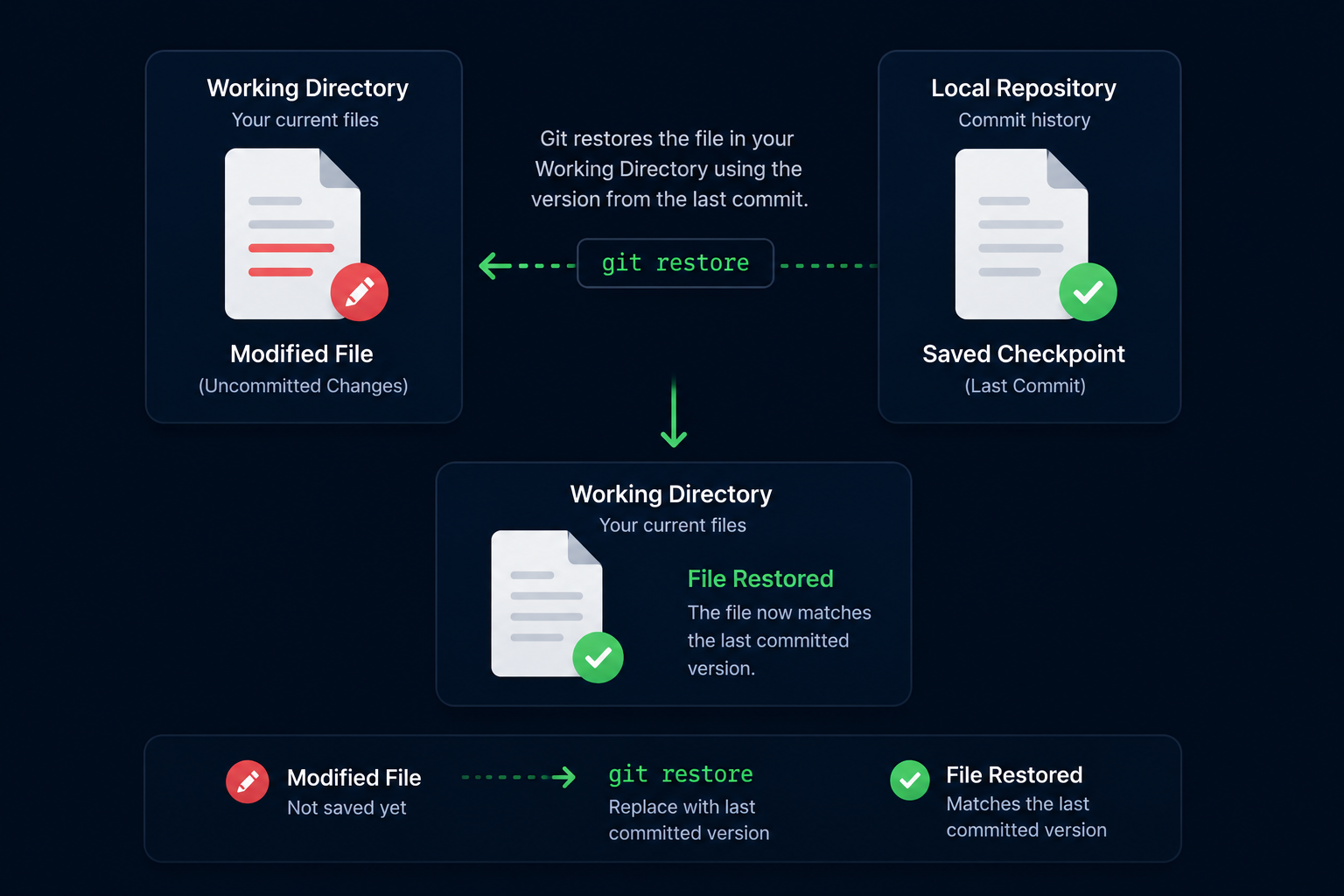Git restore replacing modified file with last committed version
